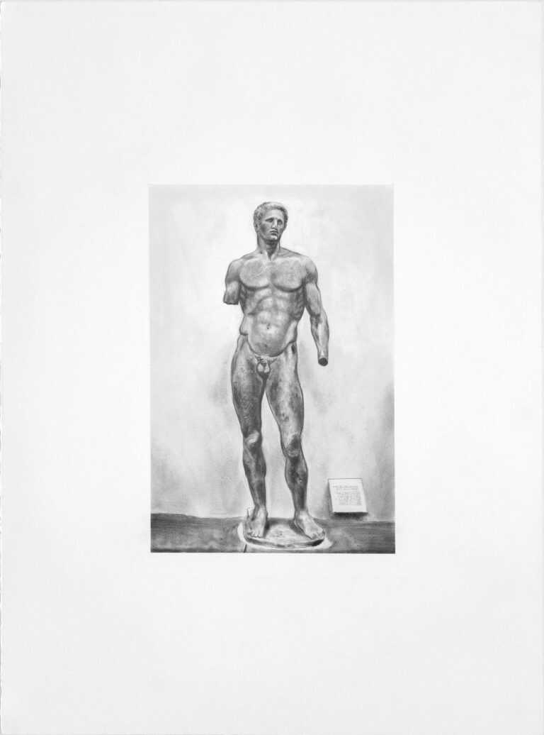 Drawing by John MacConnell: Statue of Agias of Pharsala, available at Childs Gallery, Boston