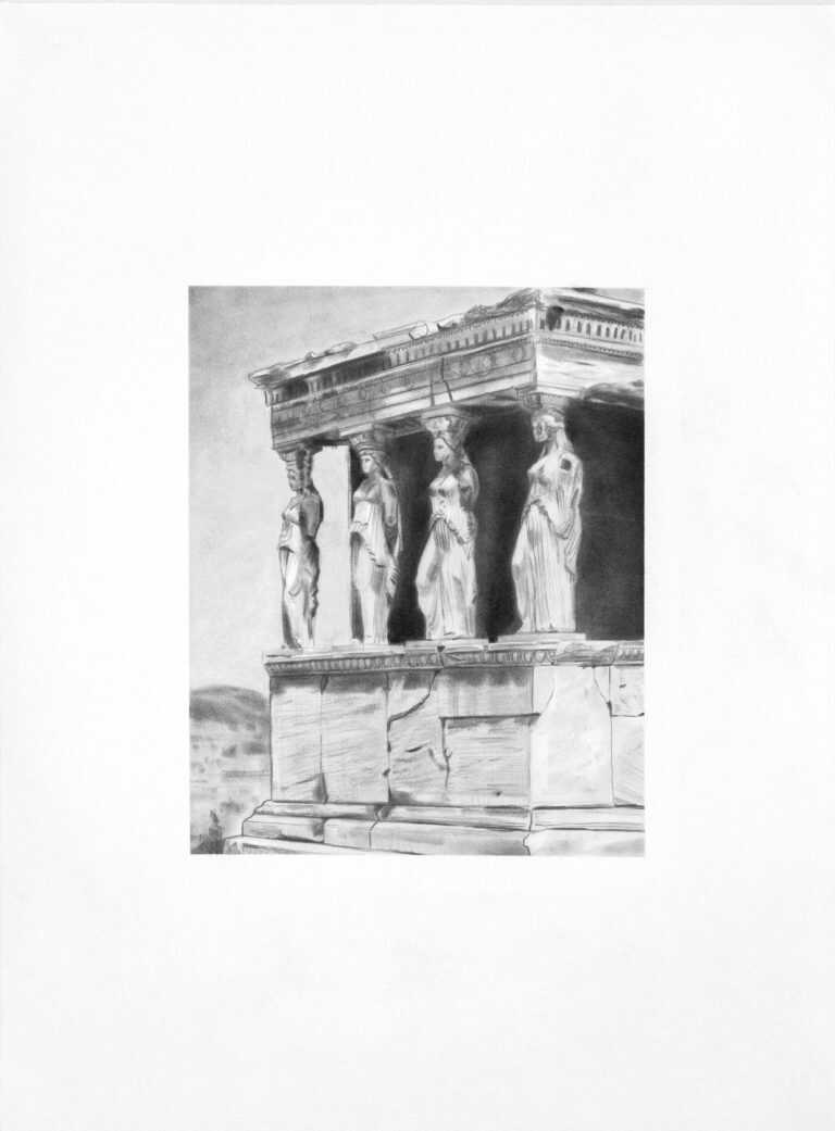 Painting by John MacConnell: The Caryatid porch of the Erechtheion, available at Childs Gallery, Boston