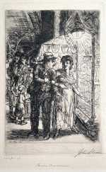 Print by John Sloan: Jewelry Store Window, or Carlotta's Indecision, available at Childs Gallery, Boston