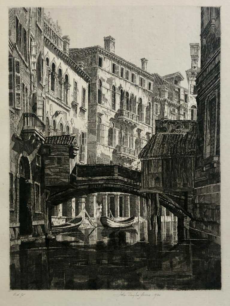 Print by John Taylor Arms: Rio del Santi Apostoli, Venice, available at Childs Gallery, Boston