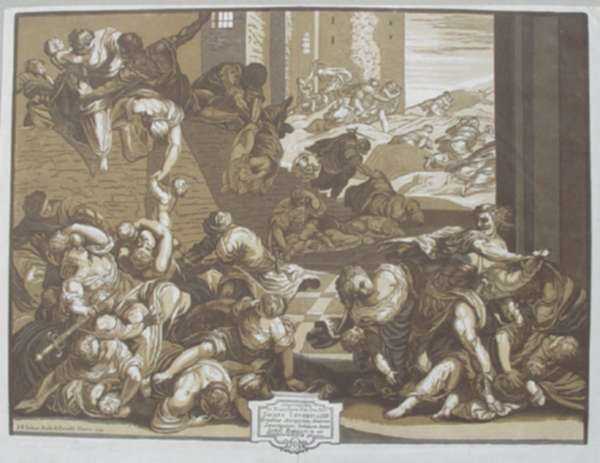 Print by John Baptist Jackson: The Massacre of the Innocents, [after Jacopo Tintoretto (Ita, represented by Childs Gallery