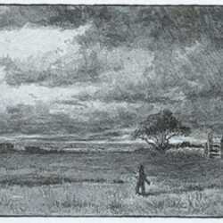 Print by John Parker Davis: [Landscape with Hunter], represented by Childs Gallery