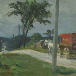 Painting by John Sloan: Bakery Wagon, represented by Childs Gallery
