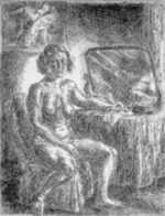 Print by John Sloan: Nude and Dressing Table, represented by Childs Gallery