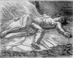 Print by John Sloan: Nude on the Floor, represented by Childs Gallery