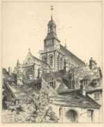 Print by John Taylor Arms: Église Saint Gervais, Gisors [France], represented by Childs Gallery