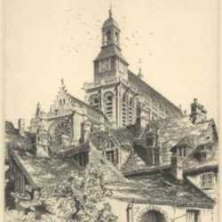 Print by John Taylor Arms: Église Saint Gervais, Gisors [France], represented by Childs Gallery