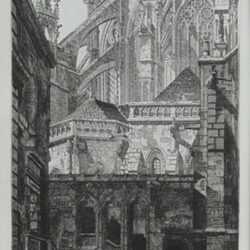 Print By John Taylor Arms: Abside De La Cathédrale De Saint Pierre Et Saint Pierre Et Saint Paul, Troyes, Or Apse Of The Cathed At Childs Gallery