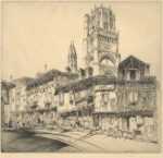 Print by John Taylor Arms: Albi or The Cathedral of Sainte Cécile, represented by Childs Gallery