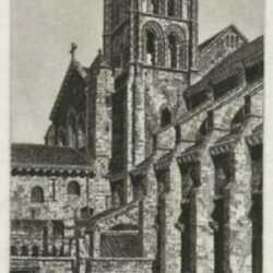 Print by John Taylor Arms: Basilica of the Madeline, Vézelay, or The Abbey Church of St, represented by Childs Gallery