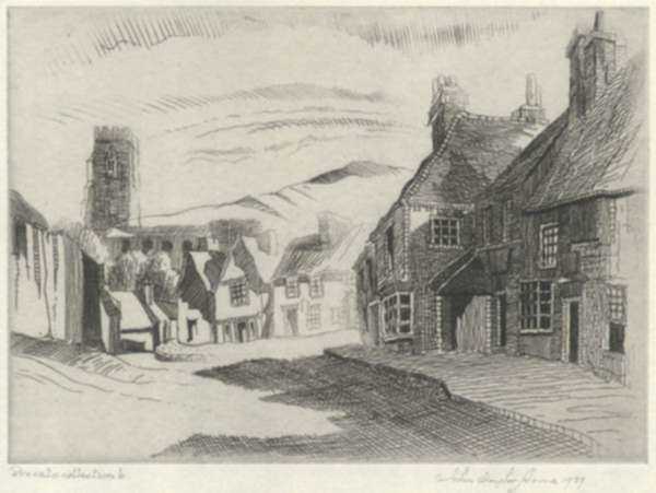 Print by John Taylor Arms: Chalfont St. Peter, Bucks (Sketch), represented by Childs Gallery
