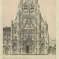 Print by John Taylor Arms: Gloria: Saint Riquier or The Church of Saint Riquier or Glor, represented by Childs Gallery