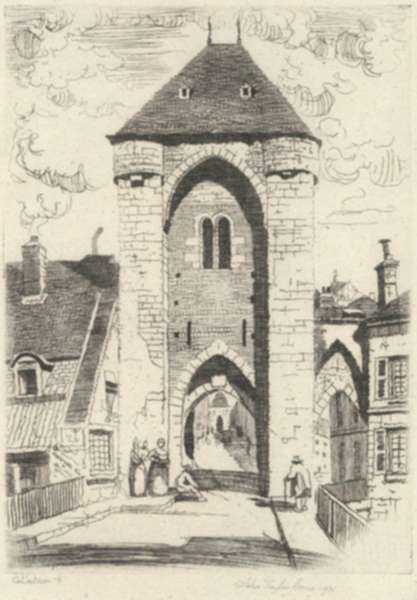 Print by John Taylor Arms: Moret-Sur-L'oing (Sketch), represented by Childs Gallery