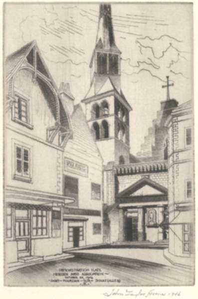 Print by John Taylor Arms: Saint-Pourcain-Sur-Sioule (Sketch), represented by Childs Gallery