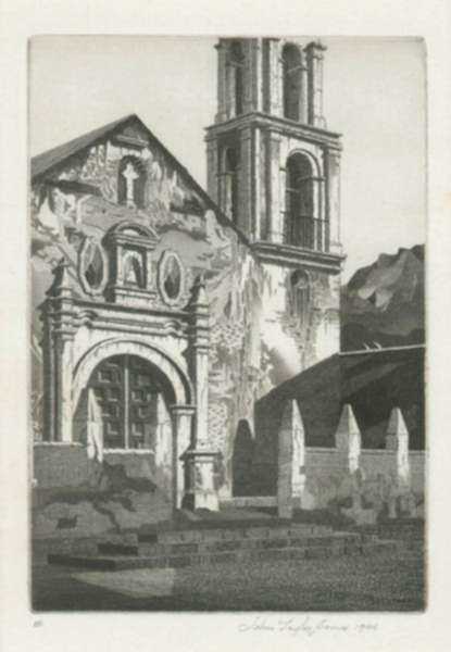 Print by John Taylor Arms: Shadows in Mexico (Sketch), represented by Childs Gallery