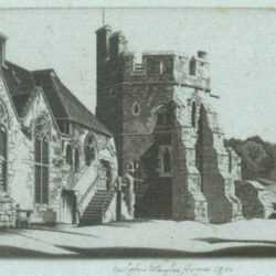 Print by John Taylor Arms: Stokesay Castle, represented by Childs Gallery