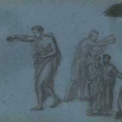 Drawing by John Vanderlyn: Study of the "Baptism of Christ" after Nicolas Poussin [Sket, represented by Childs Gallery
