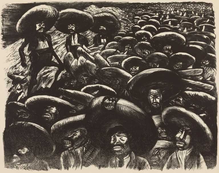 Print by Jose Clemente Orozco: Generals [Zapatistas], available at Childs Gallery, Boston