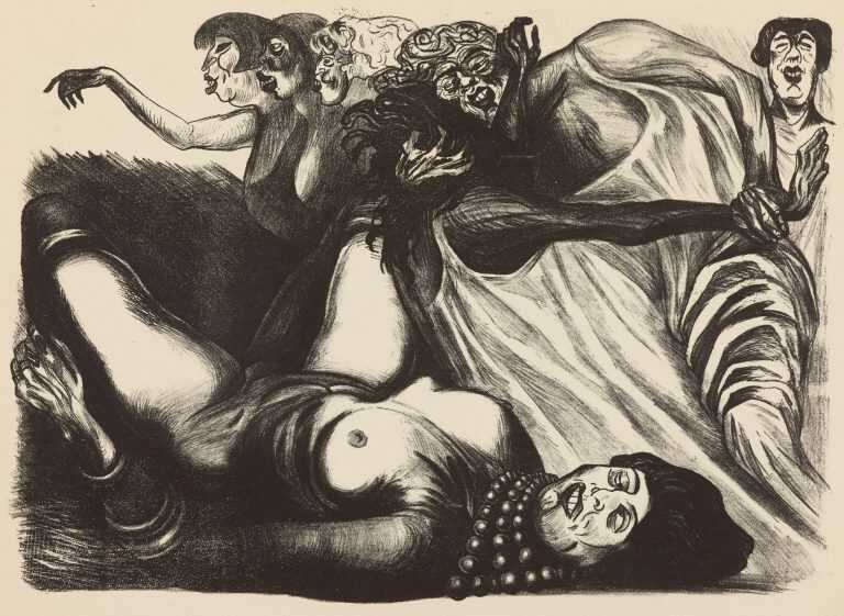 Print by Jose Clemente Orozco: Women [Mujeres], available at Childs Gallery, Boston