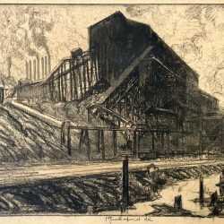 Print by Joseph Pennell: The Things that Tower: Collieries, available at Childs Gallery, Boston