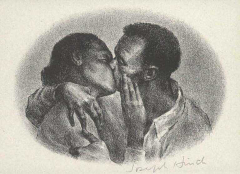 Print by Joseph Hirsch: Kiss, represented by Childs Gallery