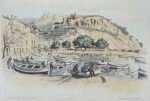 Print by Joseph Margulies: Along Cassis Fishing Port or Cassis, Riviera, represented by Childs Gallery