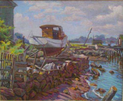 Painting by Joseph Margulies: Dry Dock, represented by Childs Gallery