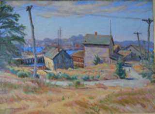 Painting by Joseph Margulies: Fishing Shacks, represented by Childs Gallery