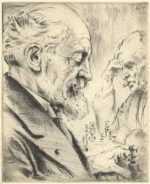 Print by Joseph Margulies: French Chess Players, represented by Childs Gallery