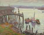 Painting by Joseph Margulies: Harbor at Sunset, represented by Childs Gallery