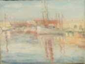Painting by Joseph Margulies: Harbor Scene, represented by Childs Gallery