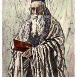 Print by Joseph Margulies: Universal Rabbi, represented by Childs Gallery