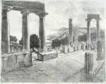 Print by Joseph Pennell: Aegina, the Black Forest [Temple of Aphaia, Aegina, Greece], represented by Childs Gallery
