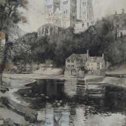 Drawing By Joseph Pennell: Durham Cathedral At Childs Gallery