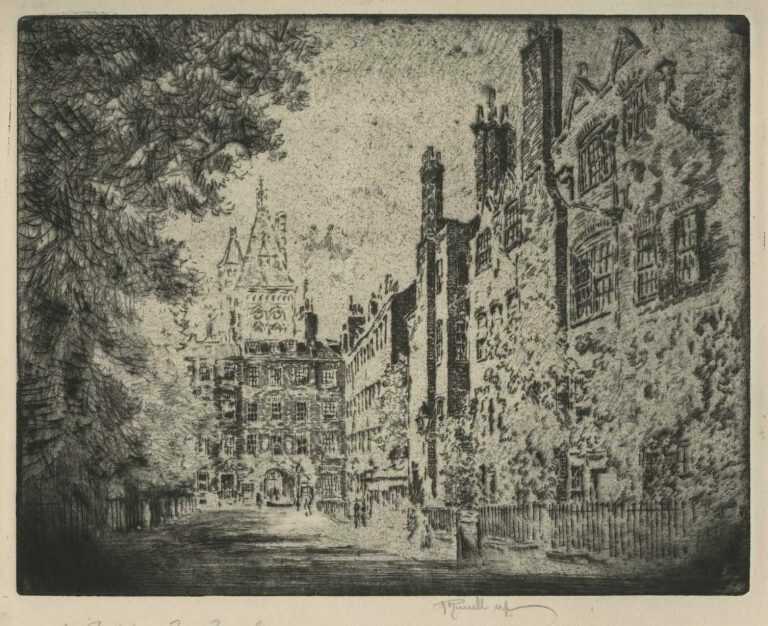 Print By Joseph Pennell: Fig Tree House, Lincoln's Inn Fields At Childs Gallery