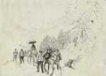 Drawing By Joseph Pennell: Going To The Riffel [switzerland] At Childs Gallery