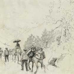 Drawing By Joseph Pennell: Going To The Riffel [switzerland] At Childs Gallery