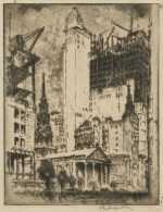 Print By Joseph Pennell: St. Paul's, New York At Childs Gallery
