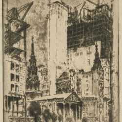 Print By Joseph Pennell: St. Paul's, New York At Childs Gallery