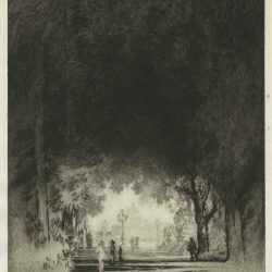 Print By Joseph Pennell: St. Peter's From The Pincian Gardens, Rome At Childs Gallery