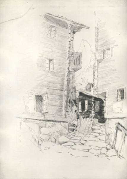 Drawing by Joseph Pennell: The Art Element, Zermatt [Switzerland], represented by Childs Gallery