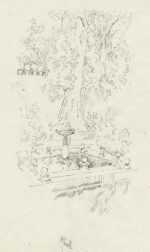 Print By Joseph Pennell: The Cypress Of Zorayda [spain] At Childs Gallery