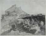 Print by Joseph Pennell: The Temple of Concord on the Wall, from Within, Girgenti [Ag, represented by Childs Gallery