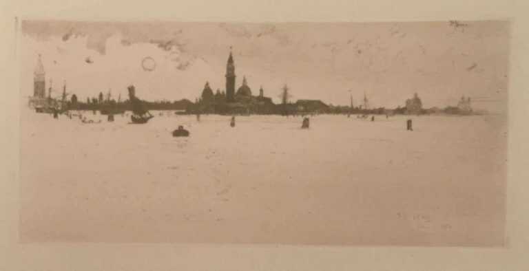 Print by Joseph Pennell: Venice (View to San Giorgio Maggiore), or Venice from the Se, represented by Childs Gallery