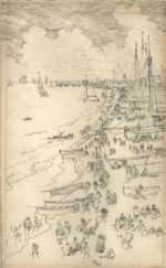 Drawing by Joseph Pennell: Yarmouth Beach [Great Yarmouth Beach, Norfolk, England], represented by Childs Gallery