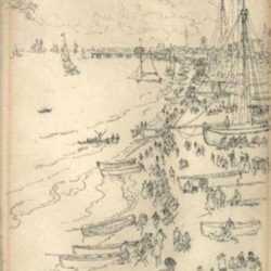 Drawing by Joseph Pennell: Yarmouth Beach [Great Yarmouth Beach, Norfolk, England], represented by Childs Gallery