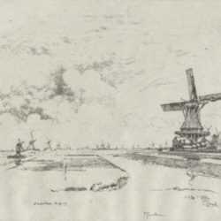 Print by Joseph Pennell: Zaandam, No.I [Holland], represented by Childs Gallery