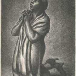 Print by Julius Bloch: A Mourner, represented by Childs Gallery