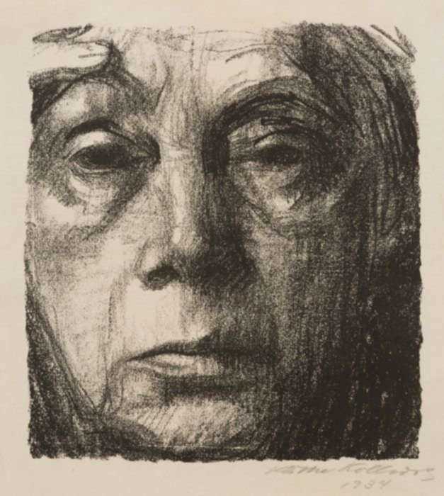 Print by Käthe Kollwitz: Selbstbildnis (Self Portrait), represented by Childs Gallery