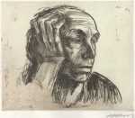 Print by Käthe Kollwitz: Selbstbildnis (Self Portrait), represented by Childs Gallery